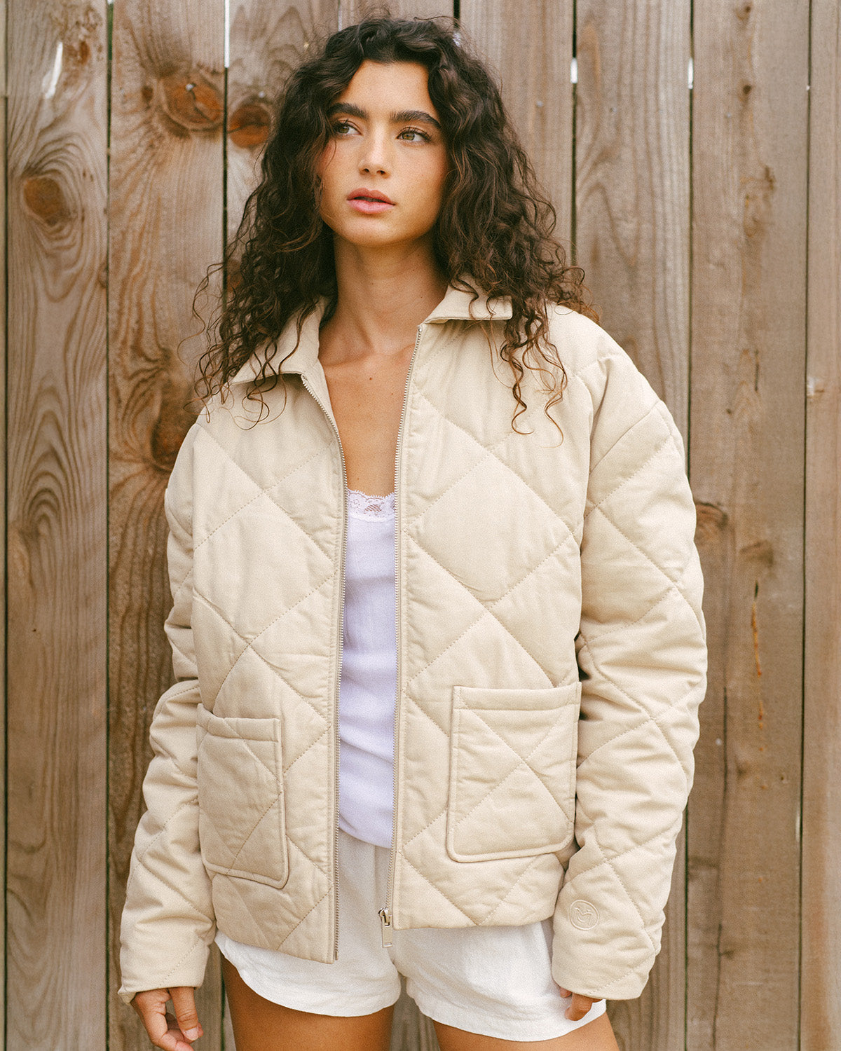 Quilted Cotton Equestrian Jacket - Cream (Coming Soon)