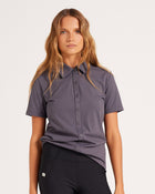 Callie Blouse Short Sleeve - Dark Grey
