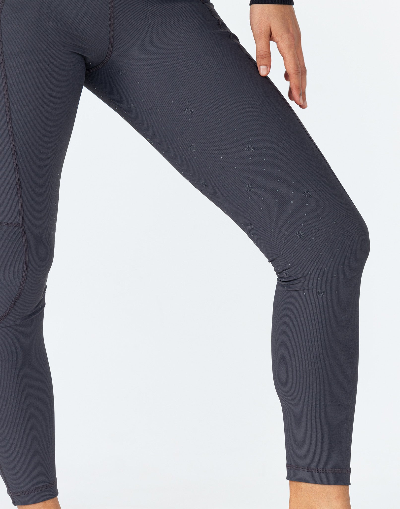 Ribbed Riding Leggings - Grey