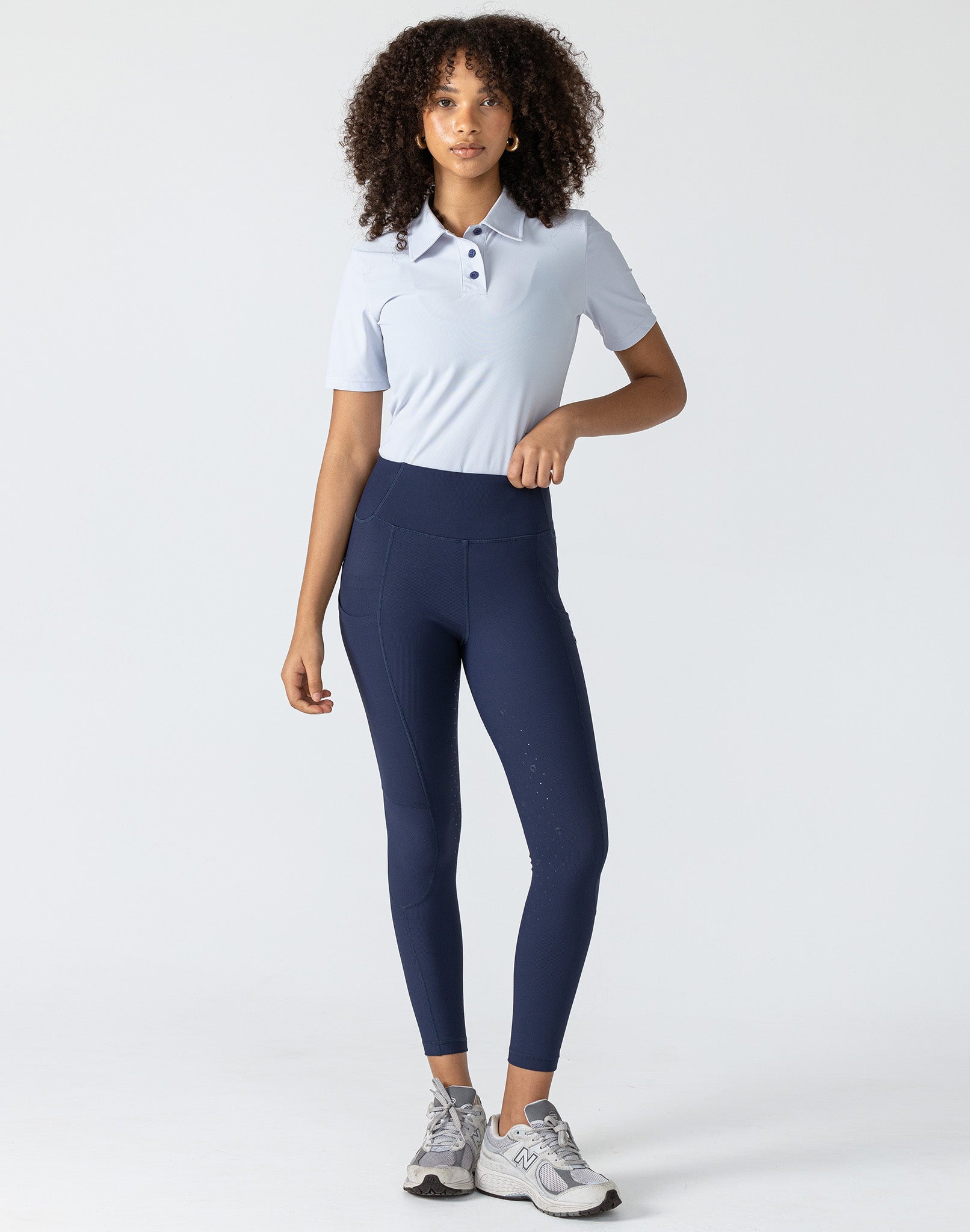 Ribbed Riding Leggings - Navy