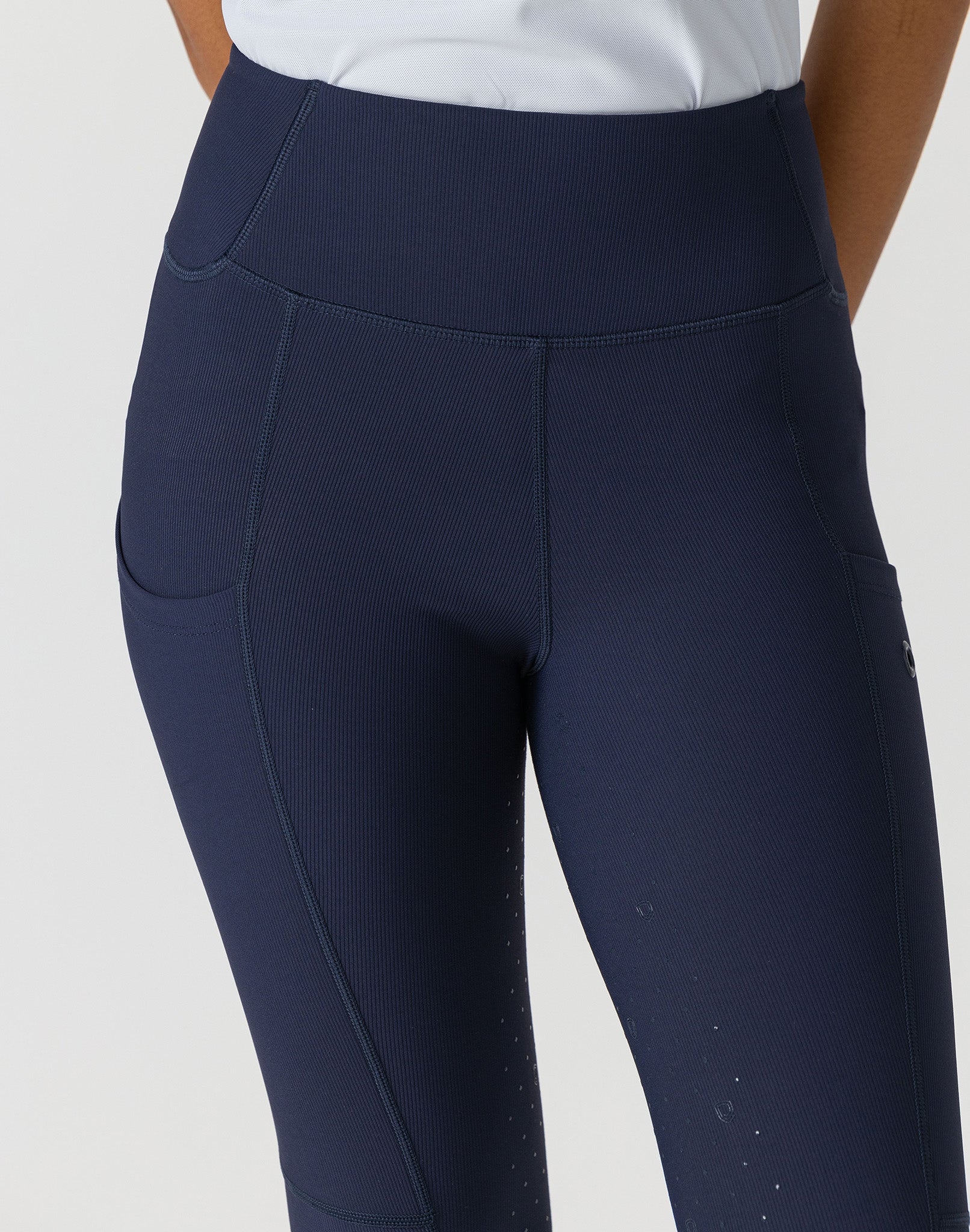 Ribbed Riding Leggings - Navy