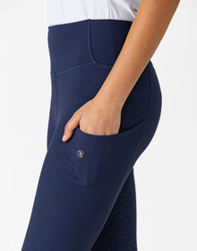 Ribbed Riding Leggings - Navy