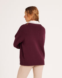 Classic Logo Knit Sweater - Burgundy (Pre-order)