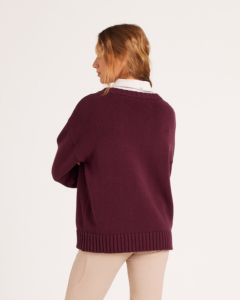 Classic Logo Knit Sweater - Burgundy