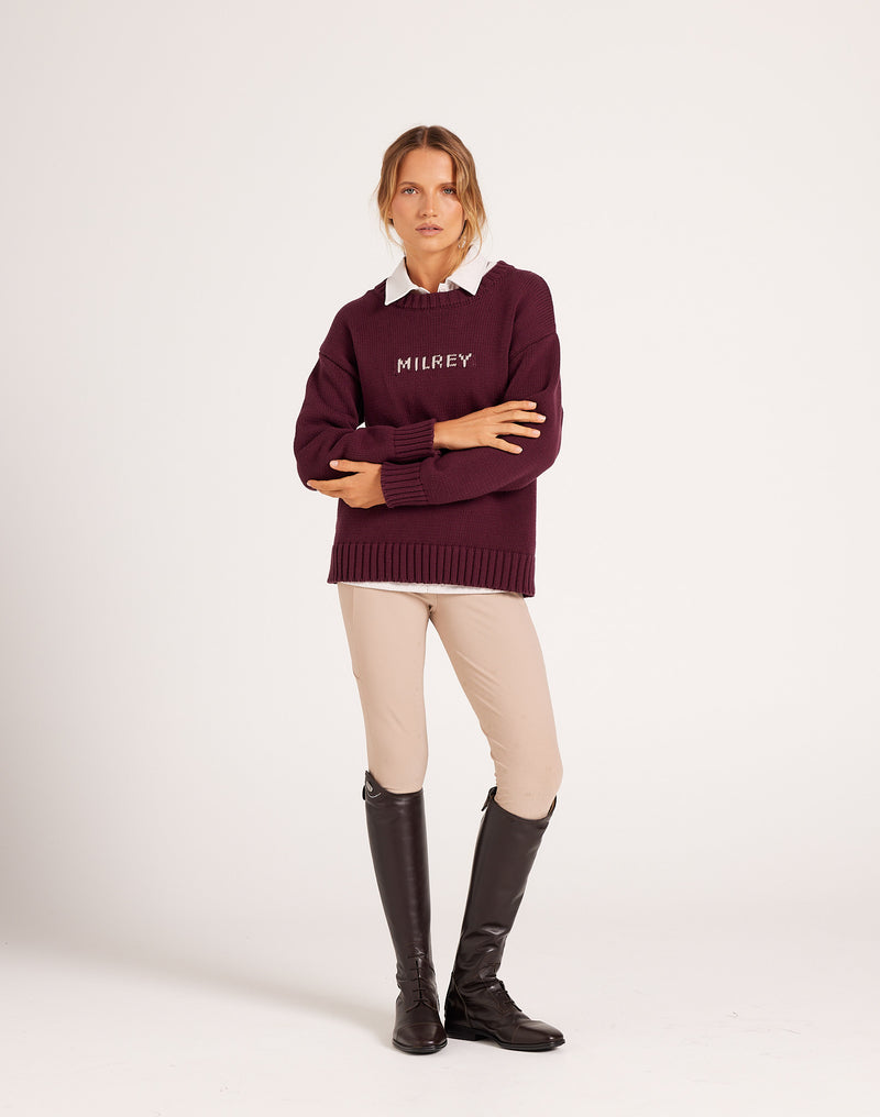 Classic Logo Knit Sweater - Burgundy