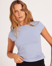 Milrey Darla Cap Sleeve — flattering technical shirt for women with soft, breathable fabric, perfect for horse riding, Pilates, and everyday wear.