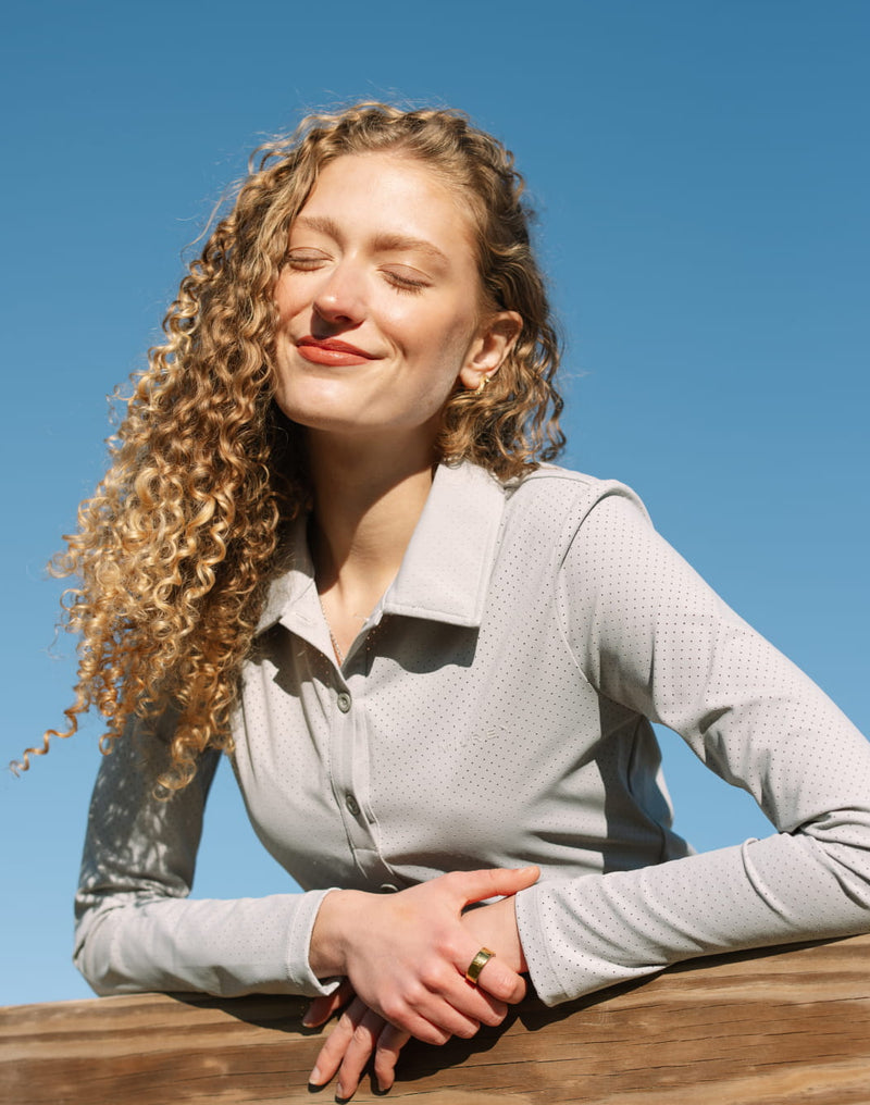 Callie Blouse Long Sleeve - Steel Blue