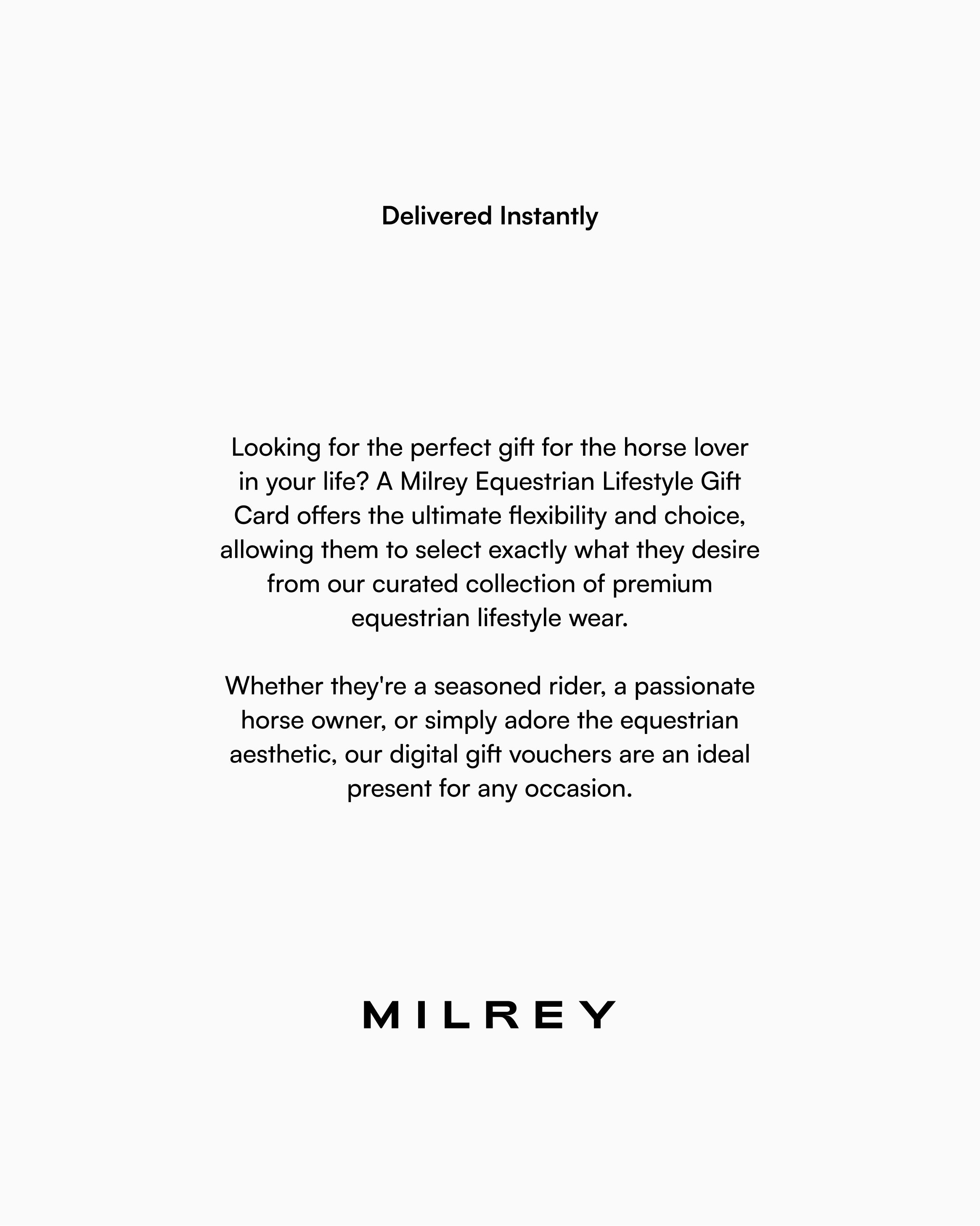 Milrey Equestrian Gift Card (Delivered Instantly)