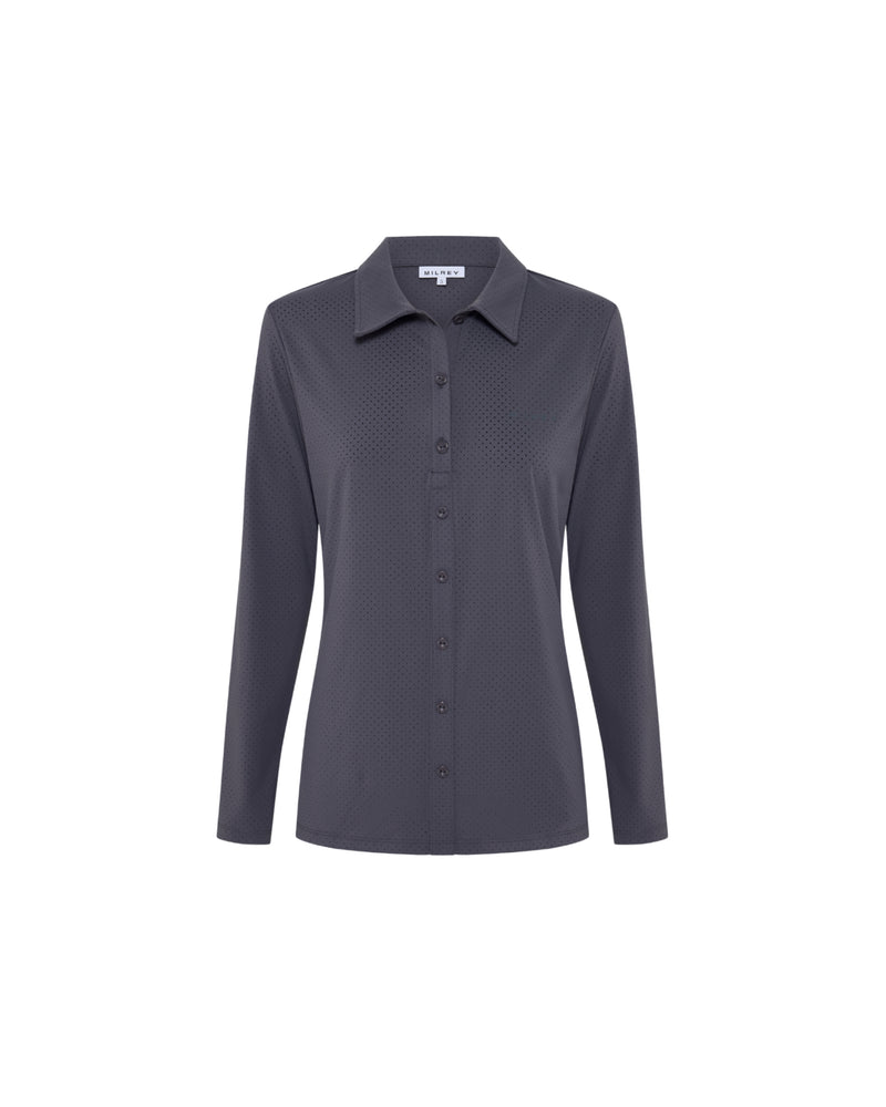 Callie Blouse Long Sleeve - Dark Grey
