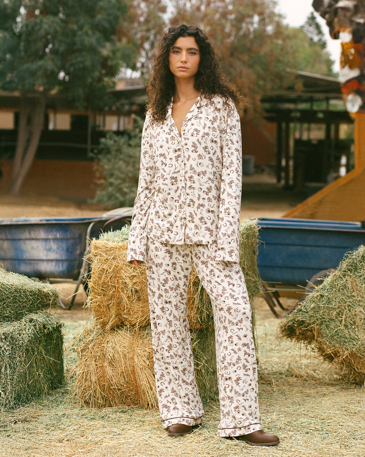 Countryside Toile - Long Sleeve Pyjama Set | Milrey