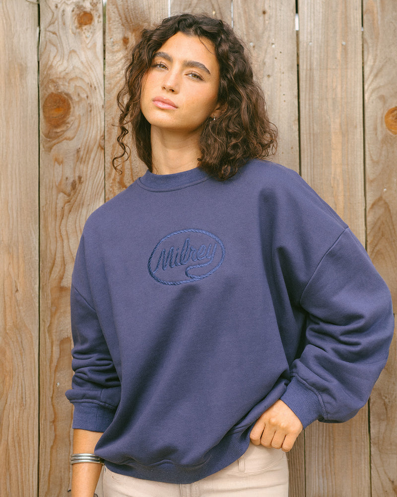 Rope Embroidery Milrey Sweatshirt - Navy (Coming Soon)