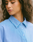 Suede Collar Gingham Long Sleeve (Coming Soon)
