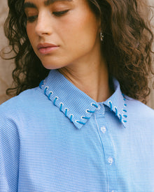 Suede Collar Gingham Long Sleeve (Coming Soon)