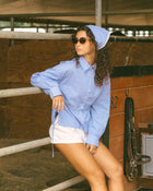 Suede Collar Gingham Long Sleeve (Coming Soon)