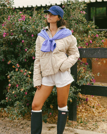 Quilted Cotton Equestrian Jacket - Cream (Coming Soon)