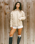 Quilted Cotton Equestrian Jacket - Cream (Coming Soon)