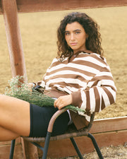 Striped Rugby Jersey - Brown & Cream