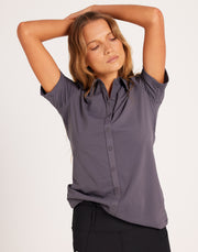 Callie Blouse Short Sleeve - Dark Grey