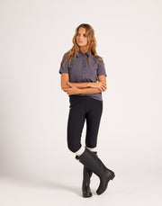 Callie Blouse Short Sleeve - Dark Grey