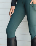 Ribbed Riding Leggings - Jade Green